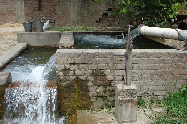 Water pump and catchment in India
