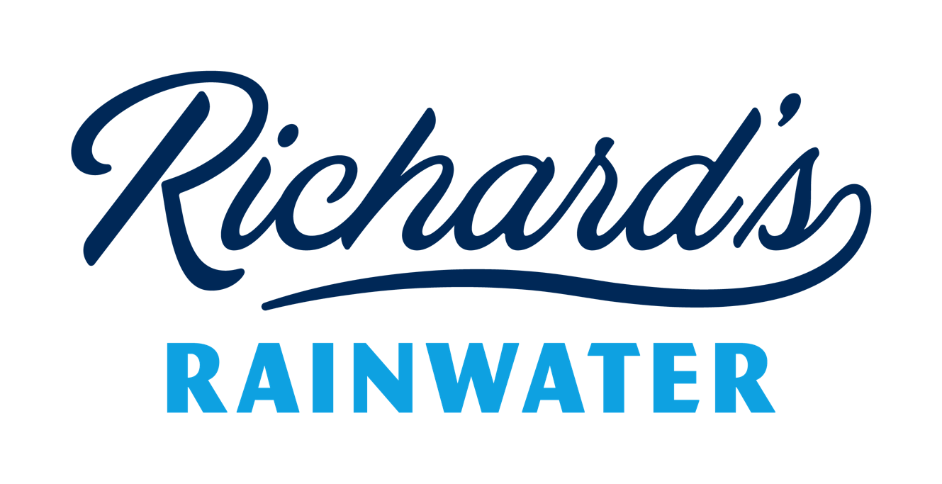 Richard's Rainwater logo navy and light blue text on white background