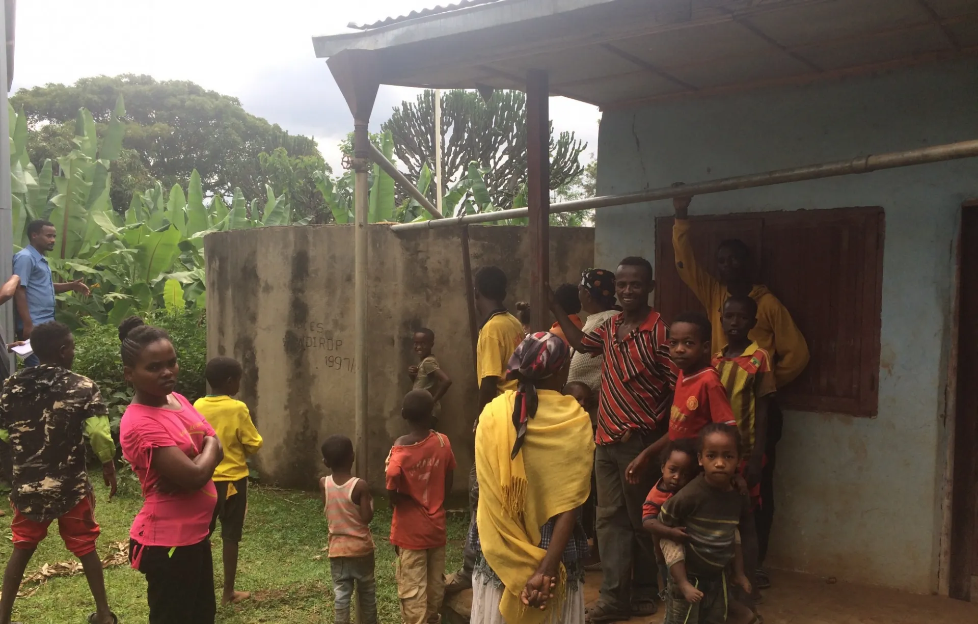 People in front of health center in Ethiopia