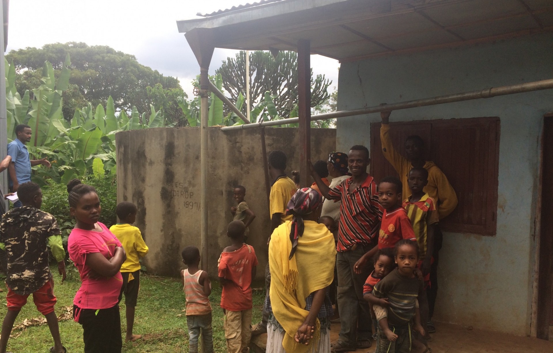 People in front of health center in Ethiopia